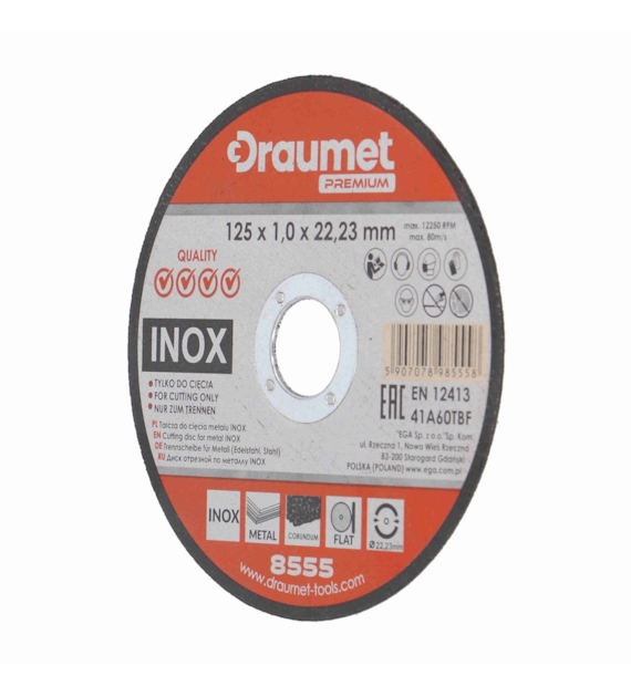 Tarcza do metalu INOX 125x1mm PREMIUM Draumet