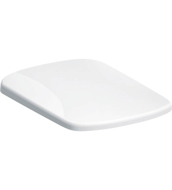 Deska WC Duroplast antybakteryjna wolne opadanie, zachodząca pokrywa deski sedesowej, zawiasy metalowe biała  GEBERIT