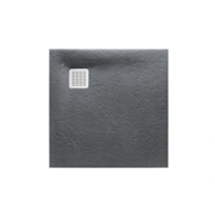 TERRAN Brodzik kwadratowy 1000 x 1000 mm syfon w komplecie SZARY ŁUPEK ROCA