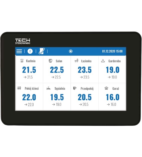 TECH Przewodowy panel kontrolny do listwy L-12 CZARNY M-12