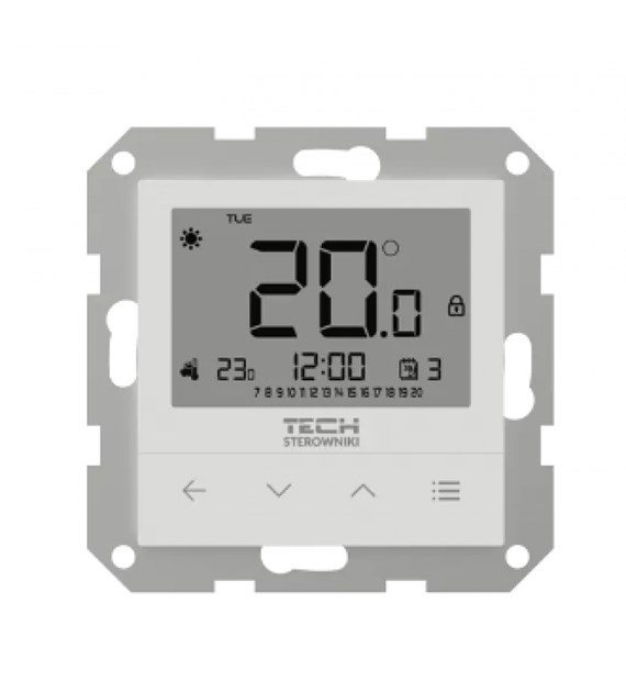 TECH BEZPRZEWODOWY Regulator pokojowy DWUSTANOWY TYGODNIOWY DO SYSTEMÓW RAMKOWYCH biały F-4z v2