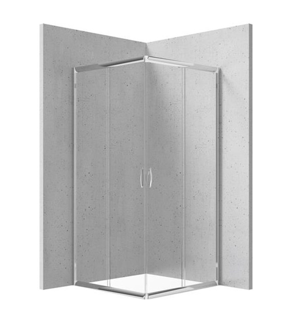 Kabina prysznicowa kwadratowa, SZKŁO TRANSPARENTNE, PROFIL CHROM 80x80 cm bez brodzika, FUNKIA DEANTE