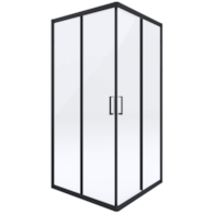 Kabina prysznicowa kwadratowa, SZKŁO TRANSPARENTNE, PROFIL CZARNY 90x90 cm bez brodzika, NERO DEANTE