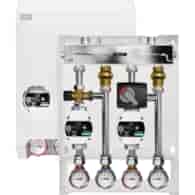 DURO SYSTEM GRUPA POMPOWA 2 SEKCJE Z ROZDZIELACZEM I OBUDOWĄ: 
1 SEKCJA- Z ZAWOREM TERMOSTATYCZNYM MIESZAJĄCYM KV 3,2 M3/H I Z POMPĄ TITANIO 25/60-130
2 SEKCJA- Z ZAWOREM MIESZAJĄCYM 3-DROGOWYM VRG 132, SIŁOWNIKIEM NR230-924 Z POMPĄ TITANIO 25/60-130