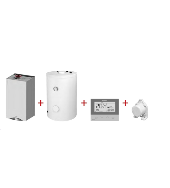 Pakiet: Gold Plus II 20, zasobnik SWK 120l, regulator ST-292 v3, czujnik temperatury zewnętrznej