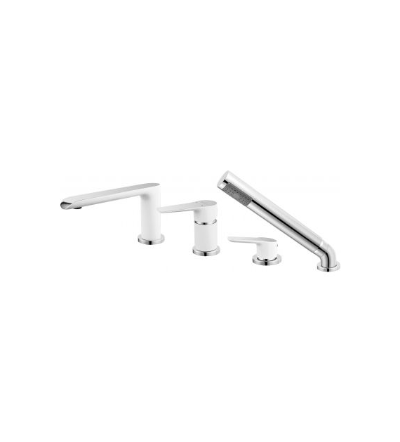 FERRO ADORE  bateria wannowa 4-otworowa stojąca, chrom/biały BDR11A