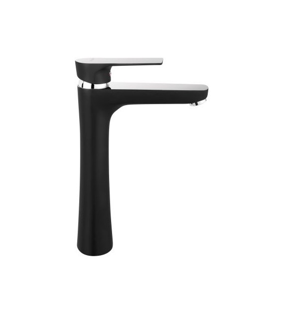 FERRO ALGEO SQUARE BLACK/CHROME bateria umywalkowa stojąca nablatowa, czarny/chrom BAQ2LBLC