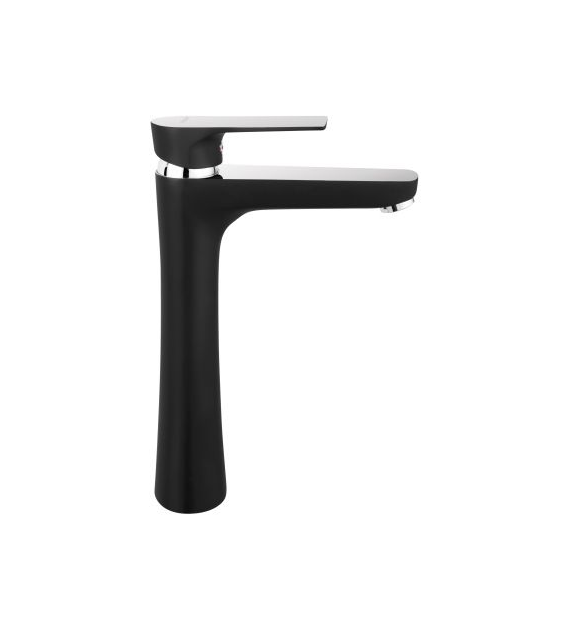 FERRO ALGEO SQUARE BLACK/CHROME bateria umywalkowa stojąca nablatowa, czarny/chrom BAQ2LBLC
