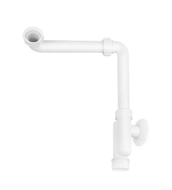 MCALPINE Syfon umywalkowy rurowy 11/4 x32mm, bez spustu z rewizją , z przedłużką oszczedzającą miejsce pod umywalką