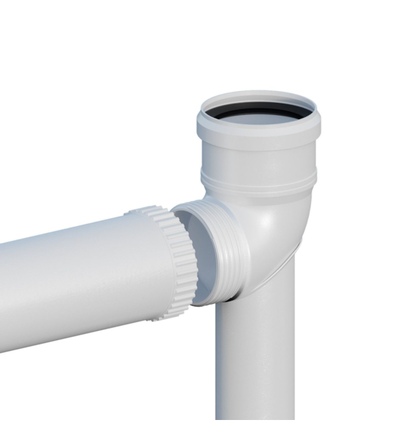 Kolano skręcane 87° na podstawie z przedłużeniem i uszczelką DN 60 L500 mm RICOM