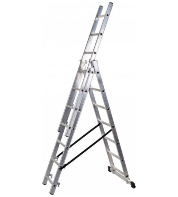 Drabina aluminiowa 3 elementowa 500cm 9+9+9 szczebli