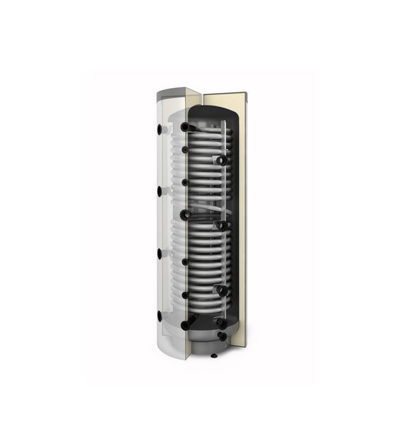 Akumulacyjny zbiornik warstwowy MULTI-INOX 1500L wężownica inox do C.W.U., rozbieralna pianka poliuretanowa 100mm, skay GALMET