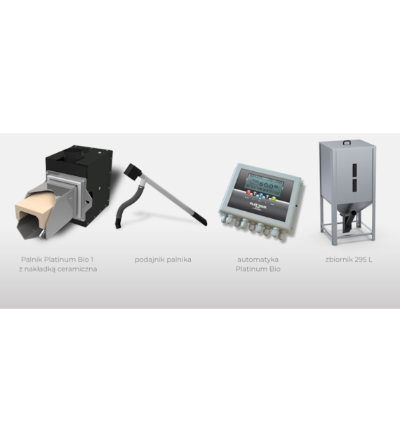 Kostrzewa Zestaw Palnik Platinium Bio 1 40kW + Zbiornik na pellet 295L