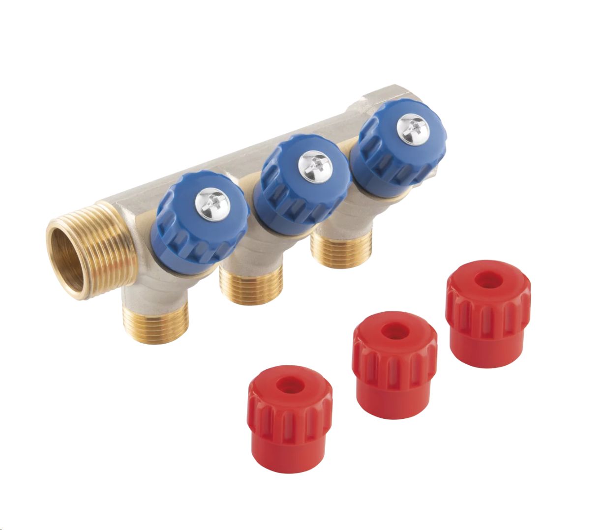 Rozdzielacz sanitarny 3/4 x1/2 , 3-drogowy ( DN20 x DN15 ) FERRO