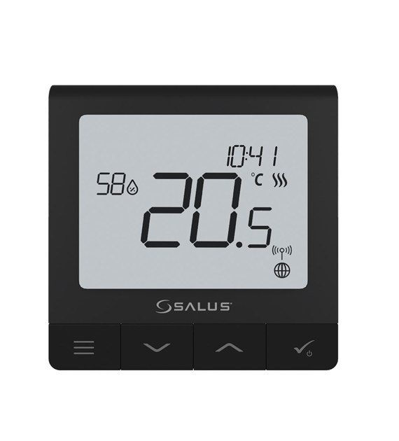 SALUS przewodowy, podtynkowy regulator temperatury SQ610B Quantum, 230 V, czarny