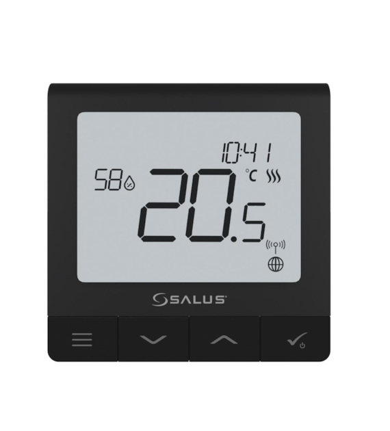 SALUS przewodowy, podtynkowy regulator temperatury SQ610B Quantum, 230 V, czarny