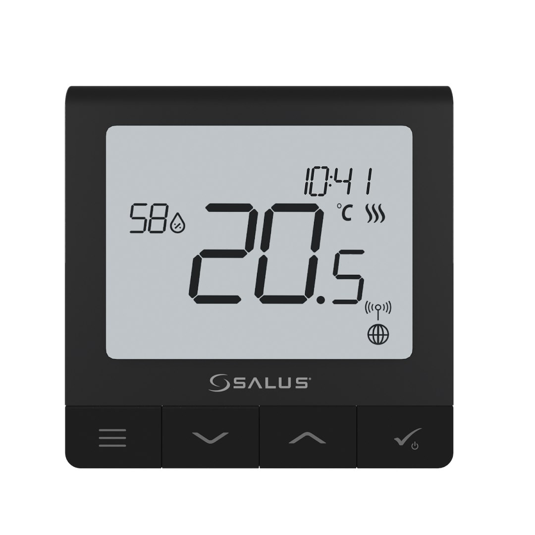 SALUS przewodowy, podtynkowy regulator temperatury SQ610B Quantum, 230 V, czarny