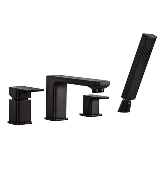 LOFT BLACK Bateria wannowa 4-otworowa VALVEX