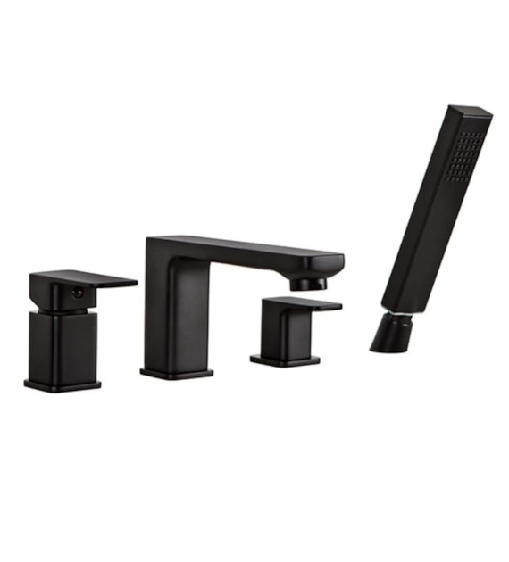 LOFT BLACK Bateria wannowa 4-otworowa VALVEX