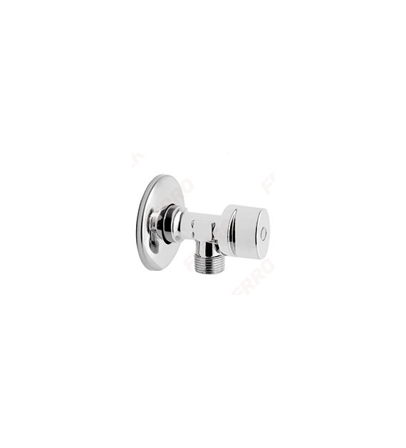Zawór kulowy kątowy 1/2  x 3/8  z rozetą, uchwyt metalowy Ferro Z1238K