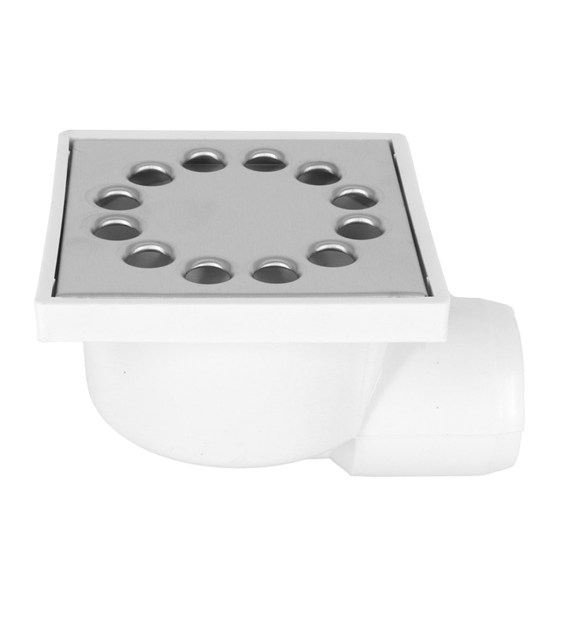 Kratka ściekowa CHROM DN50 10x10 boczna niska, bez regulacji DES