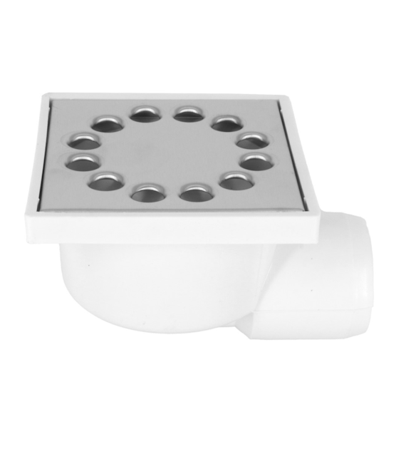 Kratka ściekowa CHROM DN50 10x10 boczna niska, bez regulacji DES