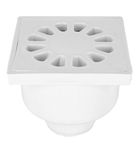 Kratka ściekowa PCV DN50 10x10 PROSTA BIAŁA DES