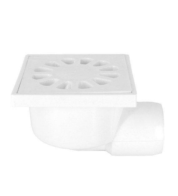 Kratka ściekowa PCV DN50 10x10 BOCZNA BIAŁA DES