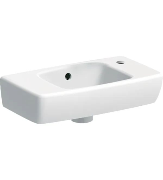 Umywalka kompaktowa Geberit Selnova Compact, krótka, z powierzchnią odkładczą, 45cm, otwór z PRAWEJ STRONY