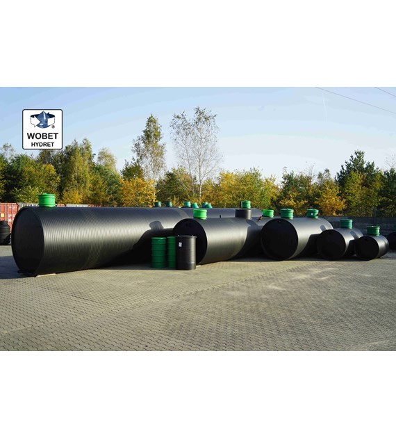 Zbiornik szczelny (szambo) 10m3 HDPE Z, długość 3.6m, średnica 2.0m WOBET HYDRET