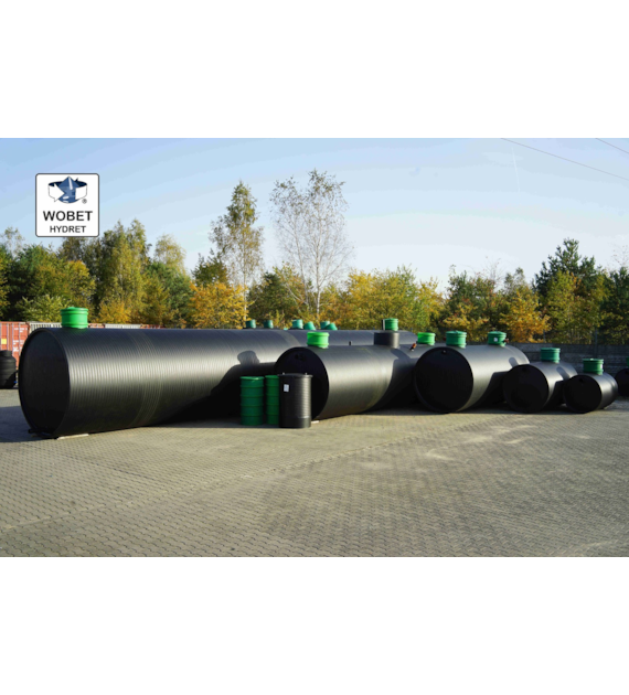 Zbiornik szczelny (szambo) 10m3 HDPE Z, długość 3.6m, średnica 2.0m WOBET HYDRET