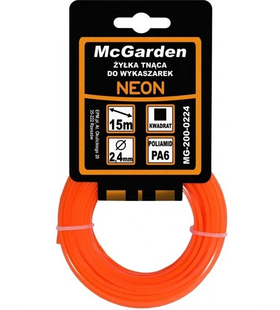 Żyłka do wykaszarki kwadrat NEON 2,7mm 15m McGarden