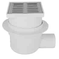 Kratka ściekowa CHROM DN50 10x10 boczna regulowana DES