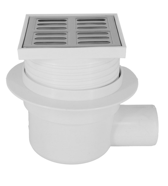 Kratka ściekowa CHROM DN50 10x10 boczna regulowana DES