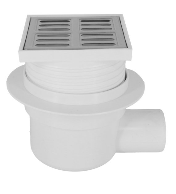 Kratka ściekowa CHROM DN50 10x10 boczna regulowana DES