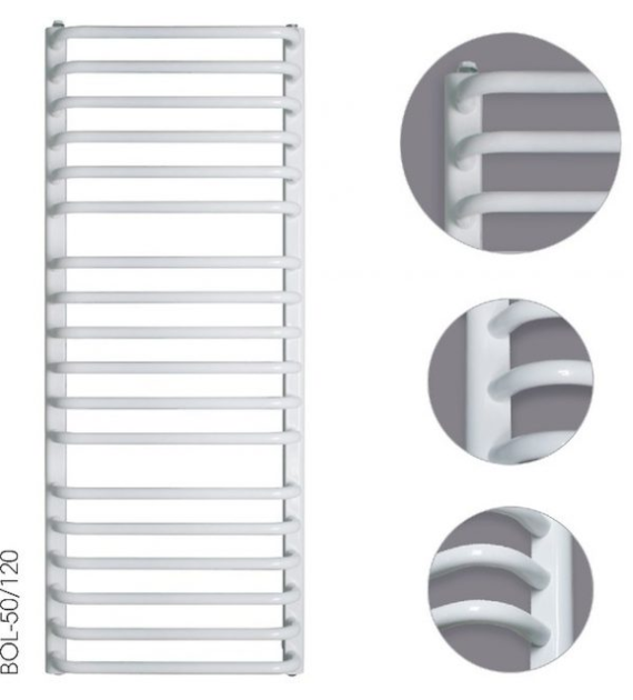 Grzejnik InstalProjekt Bolero 500/700 podłaczenie boczne 500 mm, kolor BIAŁY, 334W