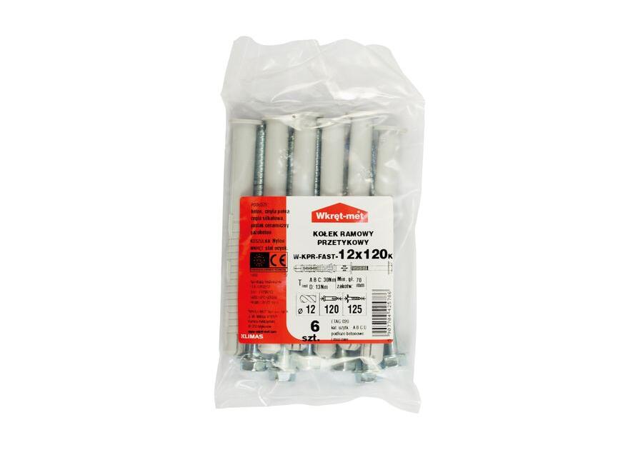 Kołki ramowe rozporowe z wkrętem z łbem sześciokątnym 12x120 (6 szt.)  i gniazdem TX WKRĘT-MET
