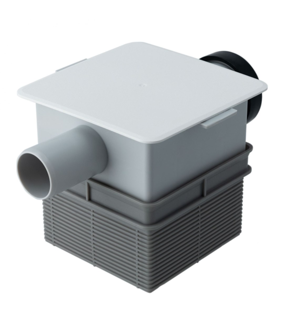 Syfon podtynkowy ISN32 R14 do skroplin DN32 - 100x100 mm IVENSIS