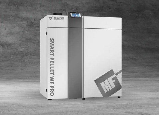 Kocioł na pellet METALFACH SMART PELLET WF PRO 25kW podajnik z LEWEJ strony
