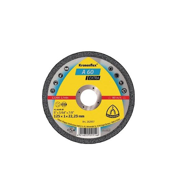 Tarcza do cięcia stali szlachetnej i metalu 125 x 1 x 22,23mm KLINGSPOR