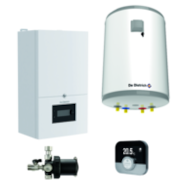 Kocioł gazowy kondensacyjny jednofunkcyjny MCR4 19 kW ( 7857044 ) + podgrzewacz wody AQUAvie 100L ze stali nierdzewnej wiszący ( 7032624 ) + termostat pokojowy SMART TC ( 7691375 ) + separator 3/4  XS90 ( FL1
-03-04748EU ) DE DIETRICH + Czujnik c.w.u.
