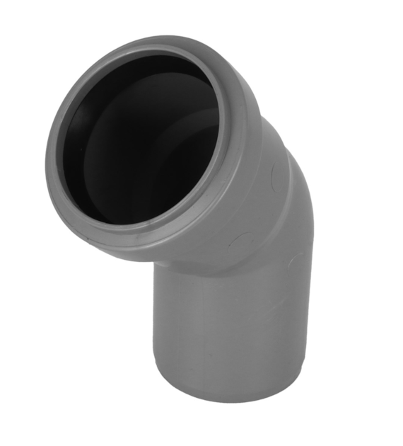 Kolano kanalizacyjne PP 50/45 SZARE