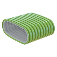 Kanał elastyczny o przekroju owalnym 52x117 mm  z powłoką antybakteryjną i antystatyczną, 50 m VENTS