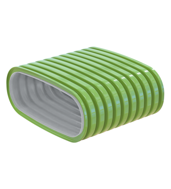 Kanał elastyczny o przekroju owalnym 52x117 mm  z powłoką antybakteryjną i antystatyczną, 50 m VENTS