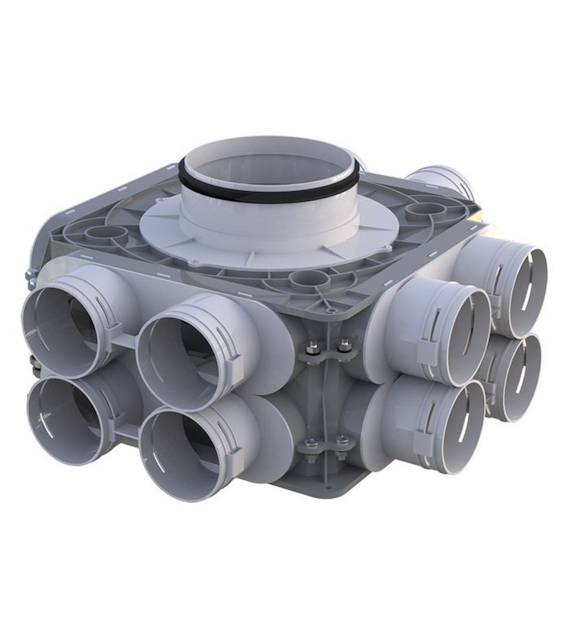 Rozdzielacz pionowy 12- króćcowy, 12x75/160 mm FlexiVent VENTS