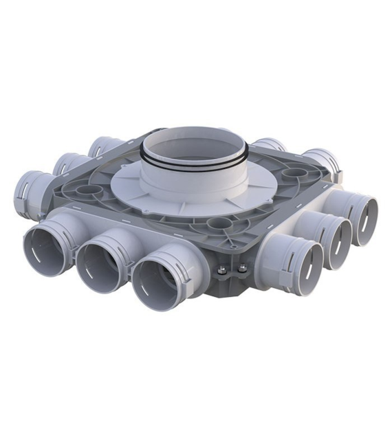 Rozdzielacz 12- króćcowy, przyłącza DN75 potrójne, 12x75/160mm VENTS