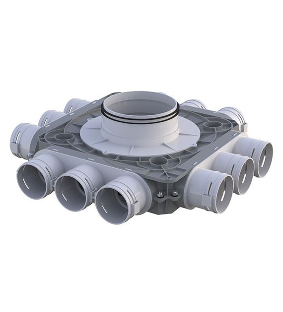 Rozdzielacz 12-króćcowy, przyłącza DN75 potrójne, 12x75/200 mm VENTS
