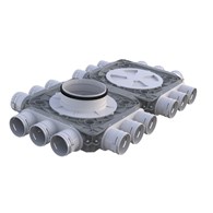 Rozdzielacz podwójny 18- króćcowy, przyłącza DN75 potrójne, 18x75/200 mm VENTS