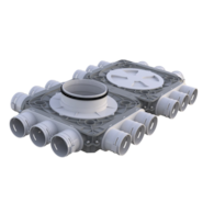 Rozdzielacz podwójny 18- króćcowy, przyłącza DN75 potrójne, 18x75/200 mm VENTS
