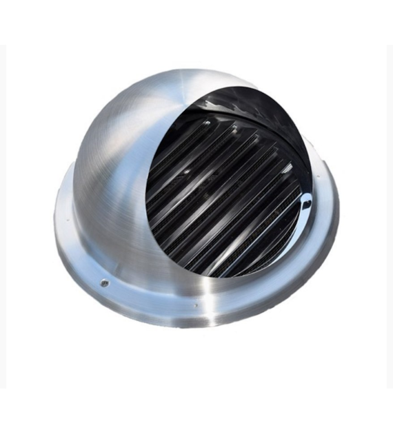 Czerpnia-wyrzutnia ścienna chromoniklowa z okapnikiem fi 200 mm VENTS